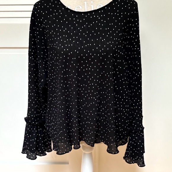 Topshop Tops - Top Shop Black and White Polka Dot Blouse